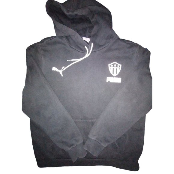 PUMA Hoodie Sweater Men's Large‎ Black Logos - Picture 1 of 6